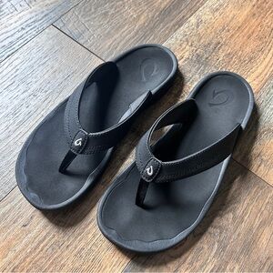 ~*~ OluKai Ohana Flip Flops Black 9 Women’s ~*~